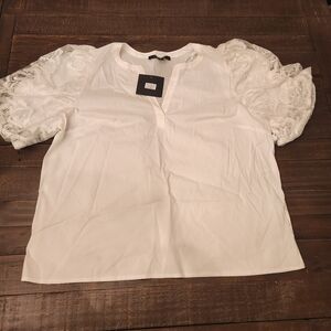NWT Marc New York  White top with ruffles Size 1Xl